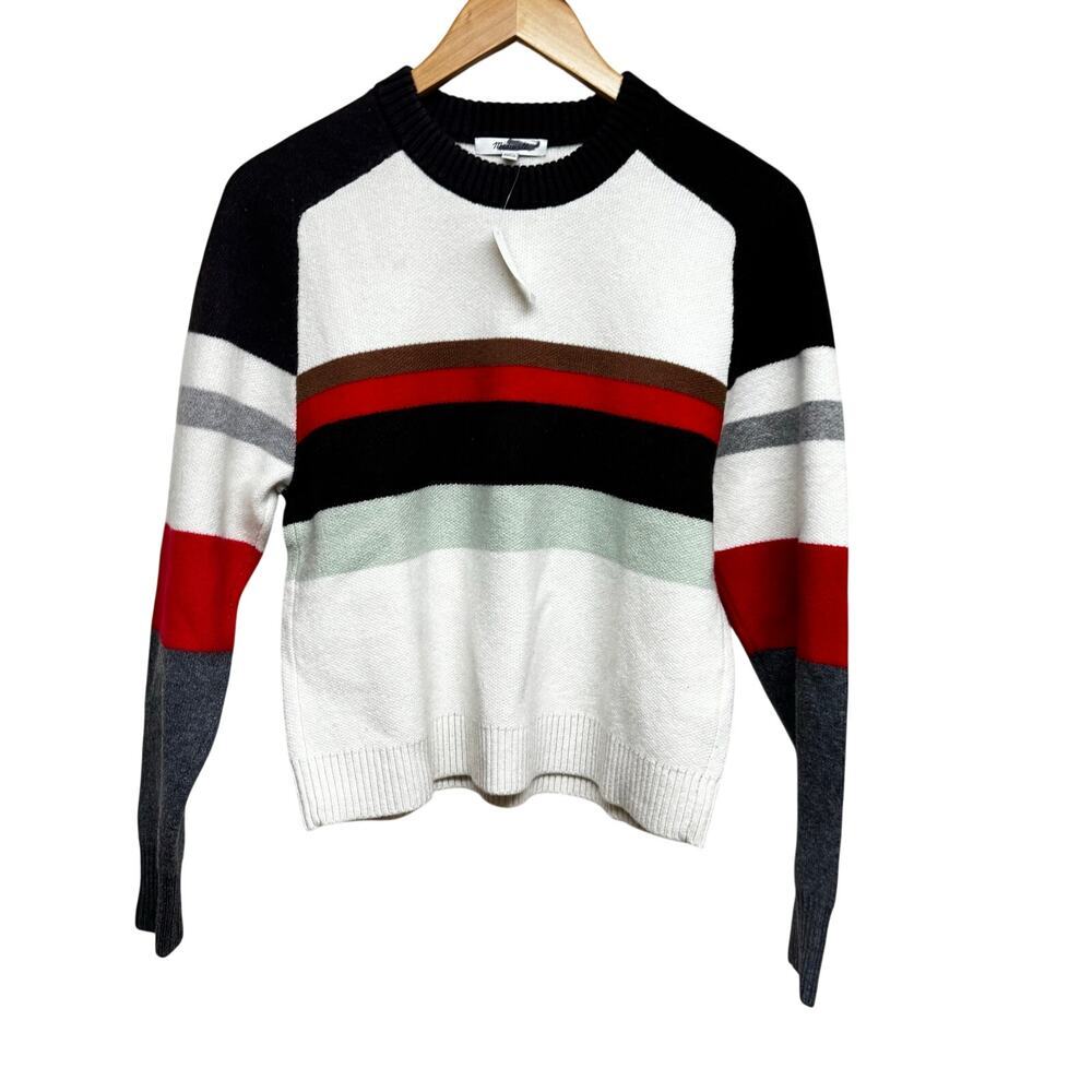 Madewell Raglan Sleeve Colorblock Merino Wool Sweater Sz S NWT